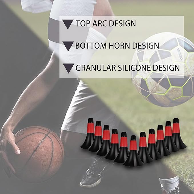 12 Pcs Sports Training Cones 9 Inch Agility Plastic Skating Marker Cones with Carry Bag for Kids Football Basketball Practice