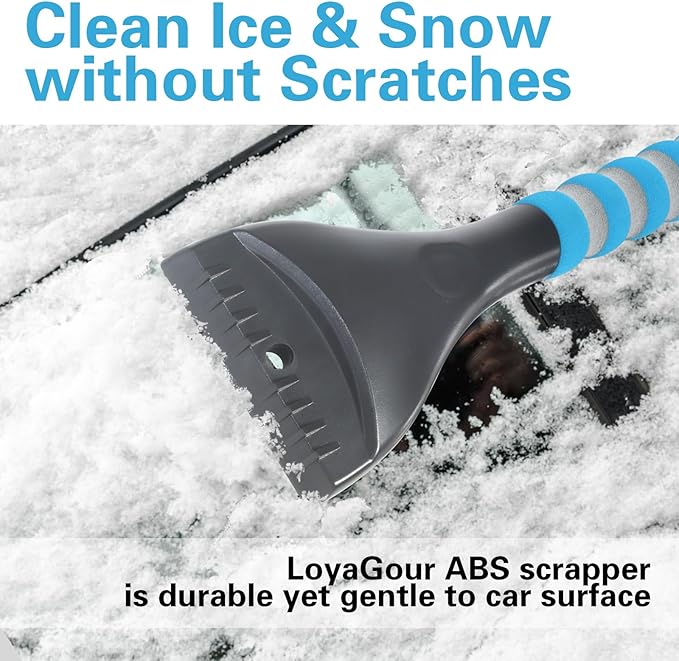 Snow Brush and Ice Scraper for Car Windshield,26.4" Window Scraper Deicer for Car SUV and Truck,Ice Scrapers and Brushes 2 in 1,Winter Car Automotive Exterior Accessories(1Pack Blue)