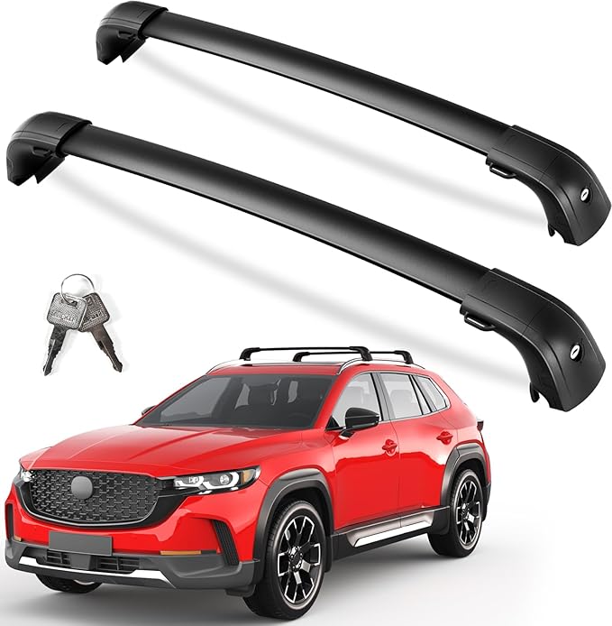 KINGGERI Roof Rack Cross Bars Compatible with Mazda CX50 CX-50 2023 2024 2025 2026, Lockable 220LBS Aluminum Roof Rails Crossbars Rooftop Cargo Basket Carrier Bag Luggage Rails