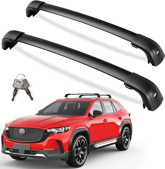 KINGGERI Roof Rack Cross Bars Compatible with Mazda CX50 CX-50 2023 2024 2025 2026, Lockable 220LBS Aluminum Roof Rails Crossbars Rooftop Cargo Basket Carrier Bag Luggage Rails