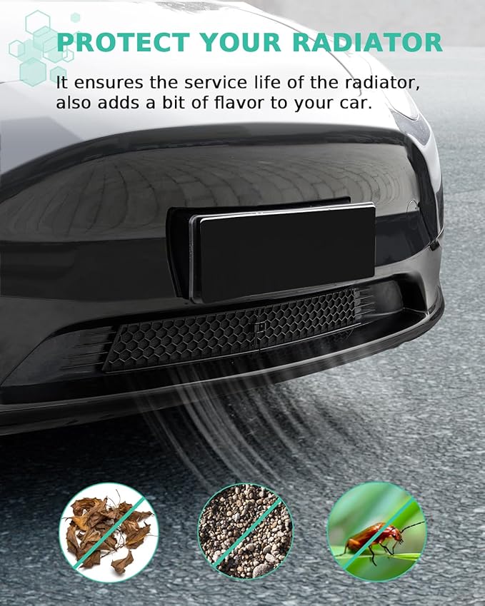 REFORM DESIGN Front Grill Mesh Insert Compatiable with 2020-2024 Tesla Model Y, Air Vent Cover Guard Replacement for Tesla Model Y Accessories, Black(NOT FIT 2025 2026 JUNIPER)