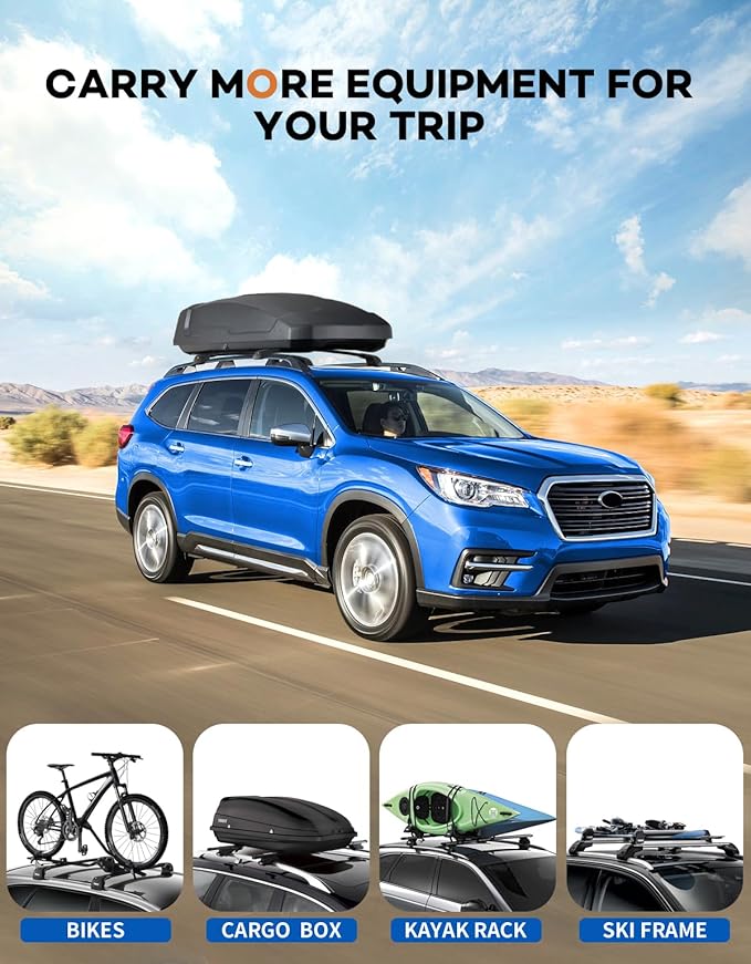 300lbs Roof Rack Cross Bars Compatible with Subaru Ascent 2019-2026,Heavy Duty Aluminum Lockable Roof Rails Crossbars Rooftop Luggage