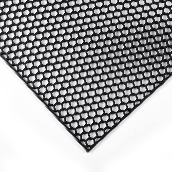 AggAuto 47"x16" ABS Plastic Universal Car Grill Mesh, Automotive Grille Insert Bumper Honeycomb Hole 10x10mm Grids Black