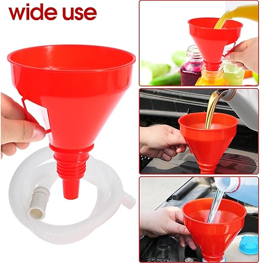 Wide Mouth Oil Funnel Flexible Fuel Funnel with Long Hose Funnels for Automotive Use Car Funnel for Engine Gas Gasoline Diesel Fluid Liquid (2)