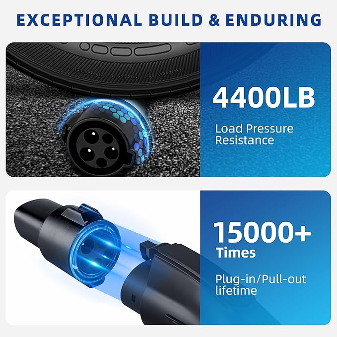 J1772 to Tesla Adapter, Max 80A 250V for Model 3 Y S X, Fast & Seamless Charging at SAE J1772 Stations – Essential for Tesla Owners