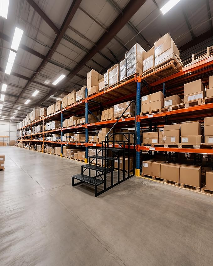 RV Steps with Handrail｜6 Step RV Stairs with Handrail｜Update 3.0 Outdoor RV Ladders with Anti-Slip Pedals｜Mobile Home Stairs for Travel Trailers｜Heavy Duty Camper Steps for Camper, Porch, Spa