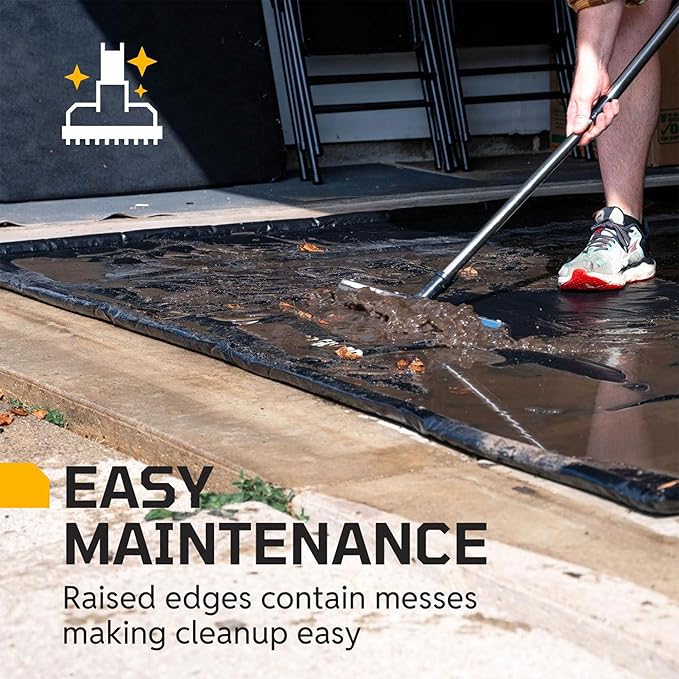 AutoFloorGuard Heavy-Duty Garage Containment Floor Mat for Compact Vehicles, 7’9″ x 16′