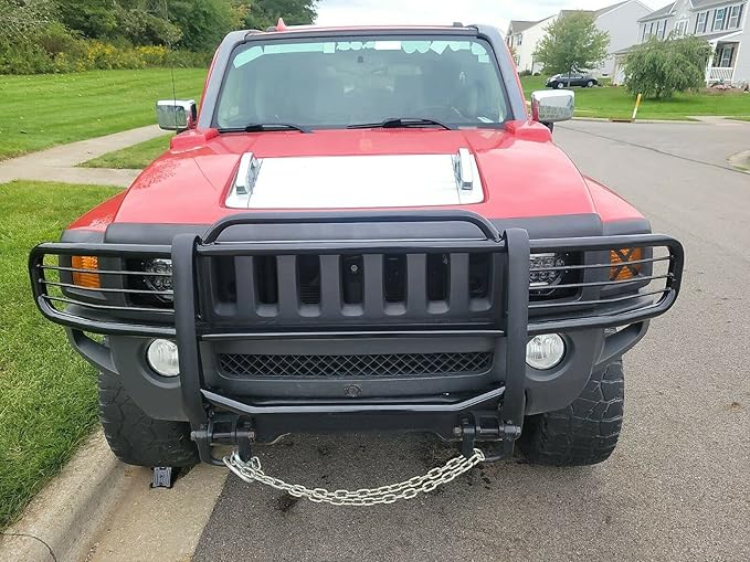 Grille Guard Front Bumper Compatible with 2006-2011 Hummer H3 H3T Bull Bar Front Bumper Grill Grille Guard Protector Brush Push Bar Black Steel Power Coated