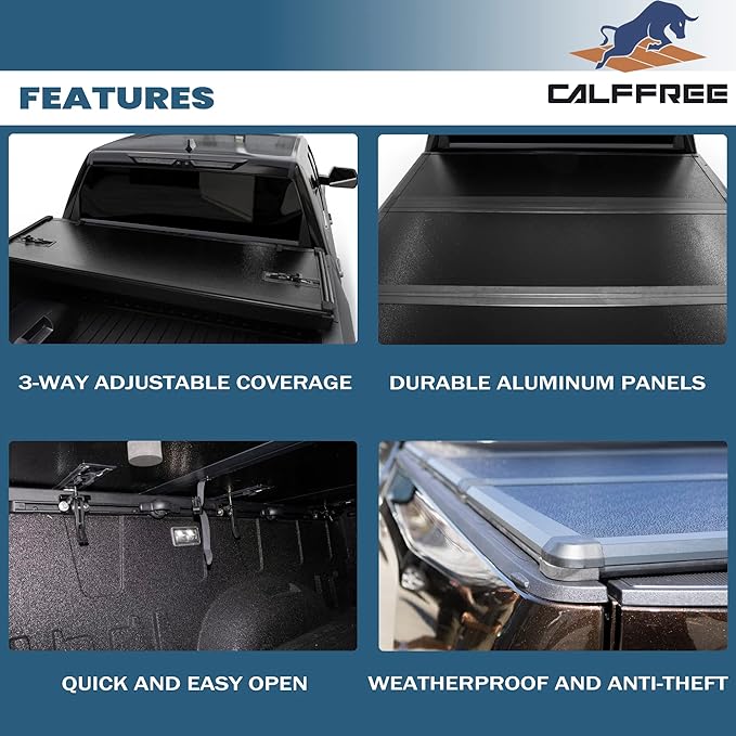 Hard Tri-Fold Truck Bed Tonneau Cover Compatible with 2015-2026 Ford F150 5.5 FT Bed (66")