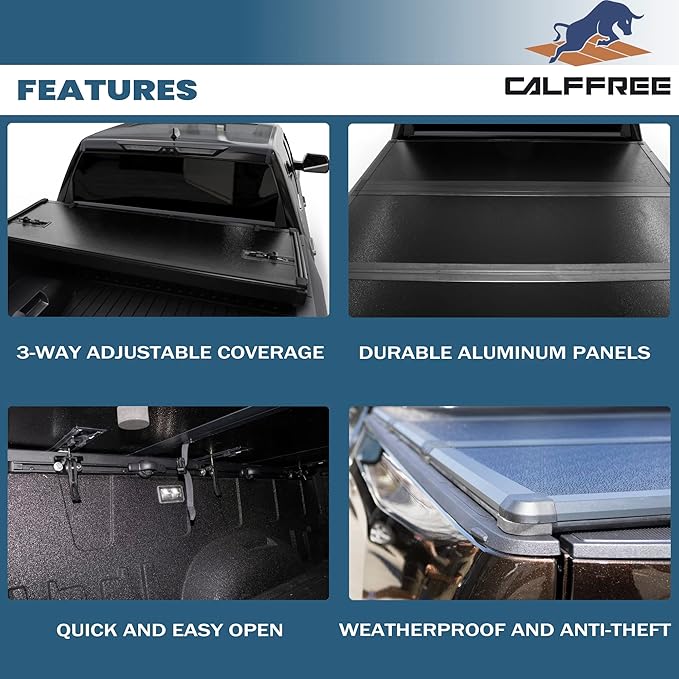 Hard Folding Truck Bed Tonneau Cover |CFHT-031|Fits 2020-2026 Jeep Gladiator 5' Bed (60.3")