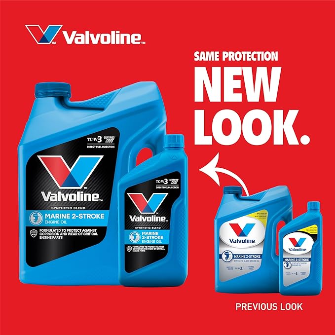 Valvoline 2-Cycle Marine TCW-3 Motor Oil 1 QT, Case of 6