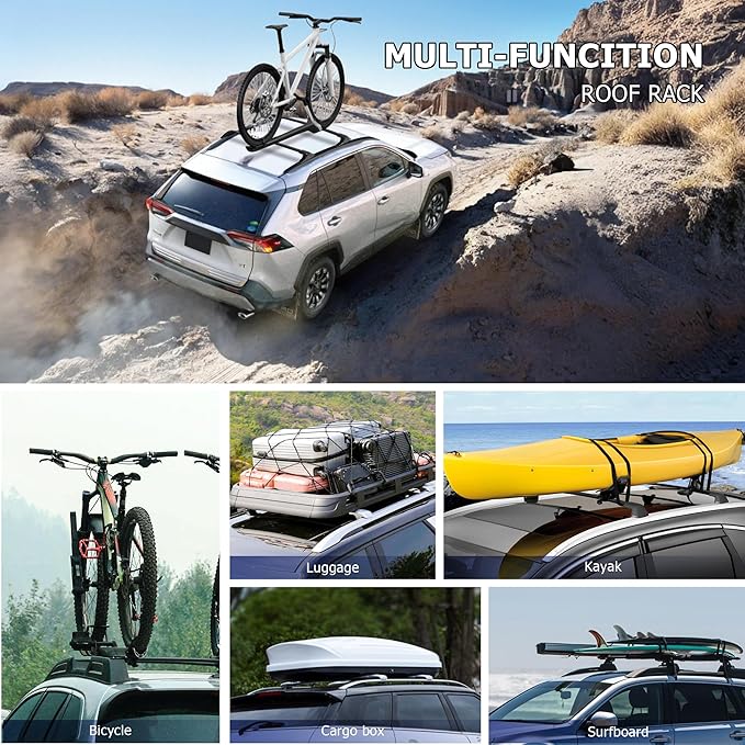 260LBS Heavy Duty Roof Rack Crossbars for 2019-2025 RAV4 (NOT for Adventurer and TRD Off-Road) with Anti-Theft Lock, Aluminum Cross Bars Rooftop Luggage Kayaks Bicycles Snowboard Canoe Carrier