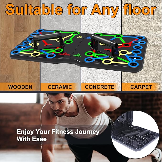 AERLANG 26.2" x 13.8" Extra Large Push Up Board, Portable 30-in-2 Workout Set for Push Up, Multi-functional Pushup Stands for Strength Training, Fat Burning Push Up Bar for Home Gym, Perfect Chest Workout Equipment for Men & Women