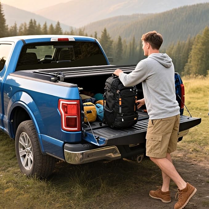 Soft Tri-fold Tonneau Cover Fit for Toyota Tundra 2022 2023 2024 2025 2026 (Excl. Trail Edition), 5.5 ft Bed with Deck Rail System