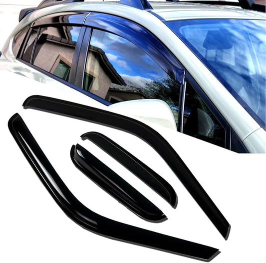 TuningPros WD-697 Tinted Smoke Out-Channel Window Visor Deflector Rain Guard 4-pc Set
