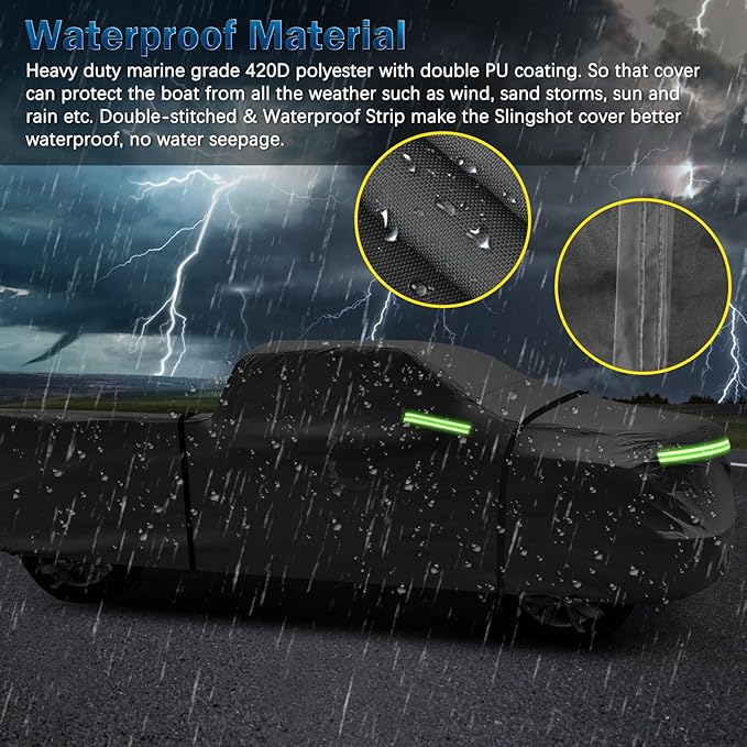 Truck Cover for Chevy Silverado Crew Cab Long Bed 8.3ft Heavy Duty Waterproof Car Covers with Zipper All Weather Full Pickup Cover Custom Fit 2000-2022 Chevy Silverado 2500 3500HD (UP to 266''L)