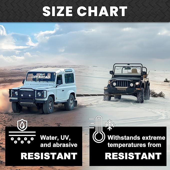 OPENROAD Kinetic Recovery Tow Rope, 4800 LBS (1in x 30ft with Soft Shackle) Extreme Duty 35% Elasticity Energy Offroad Snatch Strap, Vehicle Recovery Kit for Jeep Car Truck ATV UTV SUV