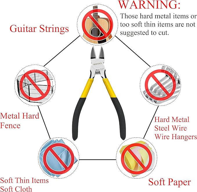 BOOSDEN 5 inch Flush Cutter, Dikes Wire Cutter for Crafting Electrical Jewelry Making, Ultra Sharp Wire Clippers