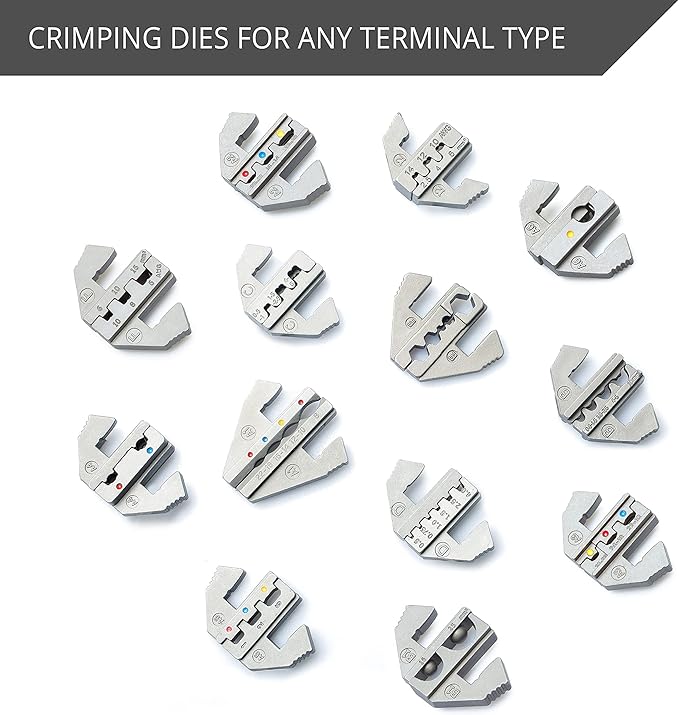 Wirefy ICD-A6 Crimping Die for Insulated Flag Connectors 12-10 AWG – Interchangeable Quick-Change Die for Wirefy Crimping Tools – Precision Crimp for Electrical Terminals