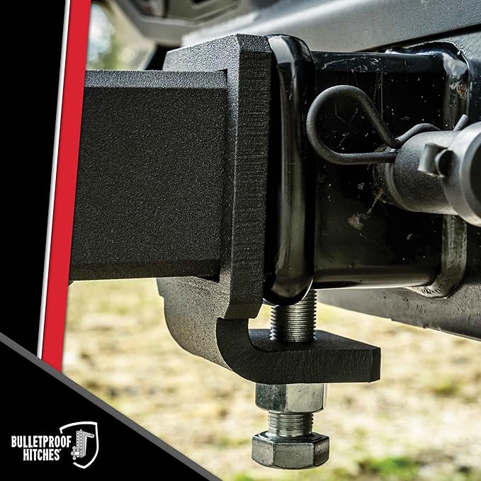 BulletProof Hitches - 2.5" Anti Rattle Hitch Clamp - Anti Rattle Hitch Tightener for 2.5 Inch Hitches - Hitch Stabilizer with Black Textured Powder Coat