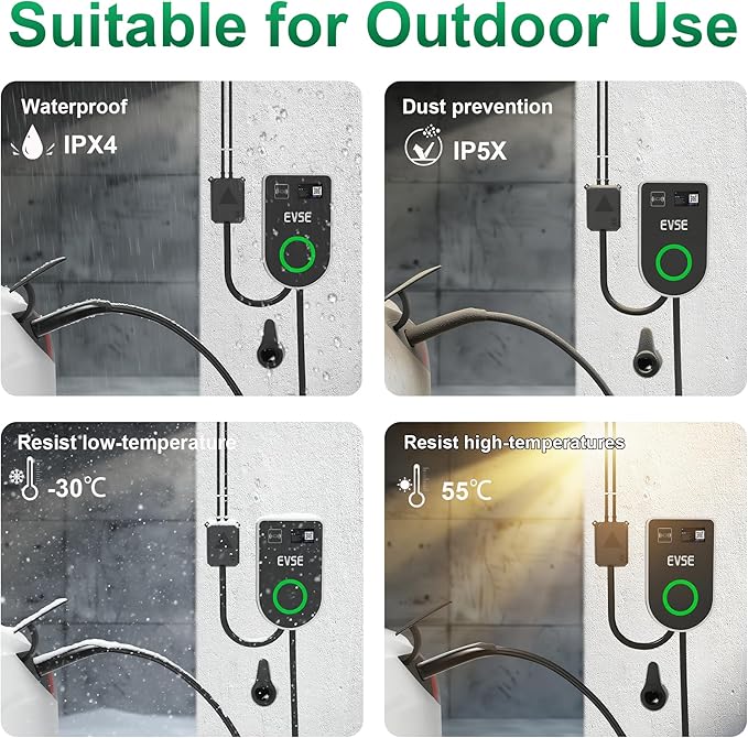 RUTU Level 2 EV Charger for Tesla Model Y/X/3/S, 48A 240V Adjustable Electric Vehicle Charging Stations Up to 11.5Kw,Smart WiFi Enabled 14-50 Plug NACS Level 2 Charger with Flexible 25Ft Cable