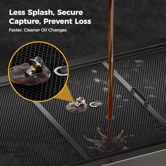 25 Gal Electric Oil Drain Pan, 110V High-Flow Pump, 9.8 FT Hose, 200 W Motor, 2 Locking Swivel Casters and 2 Directional Wheels Stable, Folding Handle, Heavy-Duty for Trucks, RVs, SUVs, Black