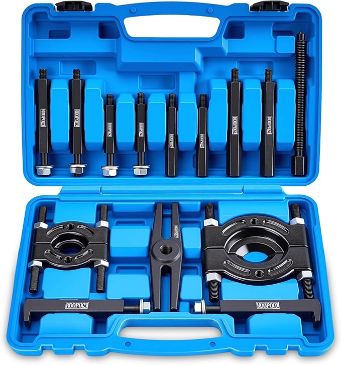 Bearing Puller and Splitter Kit, Separator and Puller Set, Pinion Bearing Puller and Wheel Removal Tool, 5 Ton Capacity Bearing Separator with 2’’ and 3’’ Bearing Separator Jaws, 14Pcs (Blue)