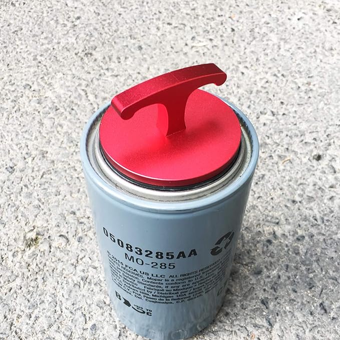 Aluminum Alloy-Oil Filter Plug Tool，Oil Filter Plug Cap Off Tool for Dodge Ram 05083285AA MO285 Turbo Diesel 5.9L 6.7L Cummins (Red)