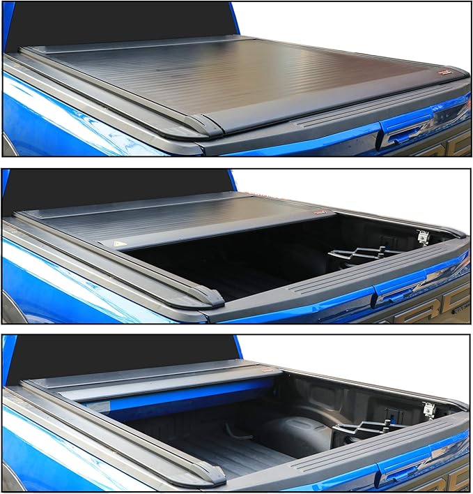 ONINE Electric Power Retractable Truck Bed Tonneau Cover Custom fit 2019-2026 Chevy Silverado/GMC Sierra 1500 5.8ft Bed (69.9”), Aluminum Matte Black, Compatible with Crossbar and Cargo Racks