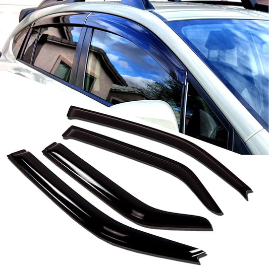 TuningPros WD-422 Tinted Smoke Out-Channel Window Visor Deflector Rain Guard 4-pc Set