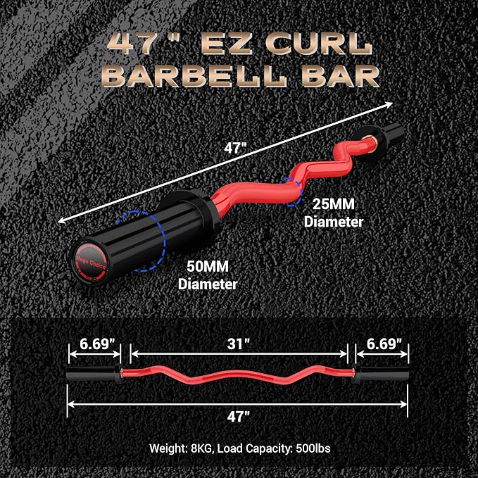 GaveeLife Olympic Barbell, 7FT/4FT Weight Bar For Weightlifting and Powerlifting 45lb, Olympic Bar for 1500lbs/700lbs/500lbs Capacity, Weight Bar Fit 2” Standard Weights