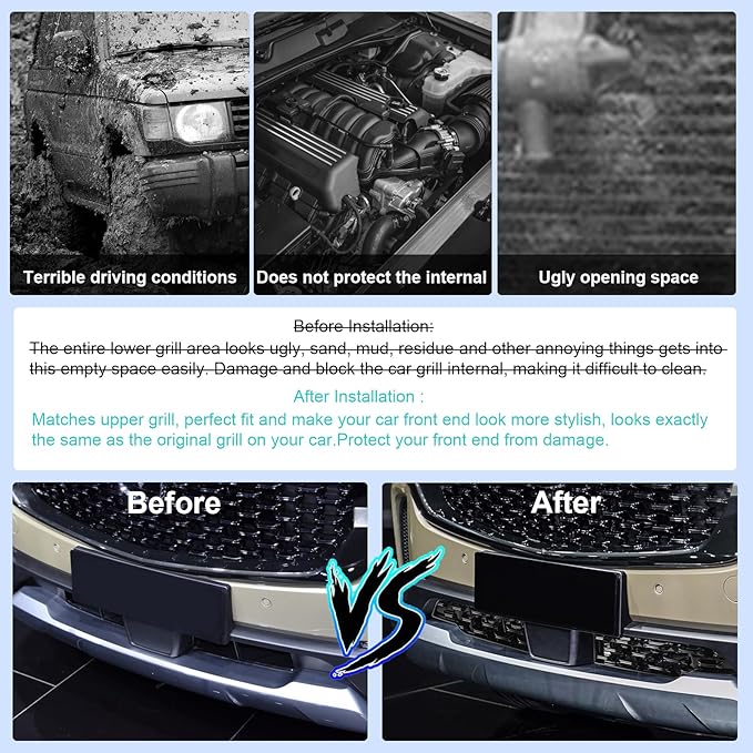 CDEFG 2023 2024 2025 2026 CX-50 Front Grill Mesh Inserts Trims CX50 Front Grille Guard for 2023-2026 Mazda CX-50 Car Exterior Accessories ABS Material, 2PCS(for 2023-2026 CX-50 Front Grills)