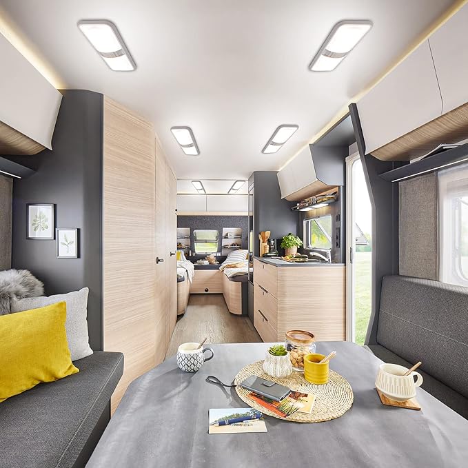 RV Lights Interior, 12 Volt Led Lights 1000LM, Camper Lights 8W, RV Led Lights Interior Fixtures 12V, RV Ceiling Dome Light with Switch for RV/Camper/Trailer/Boat/Car (Natural White, 8Pack).