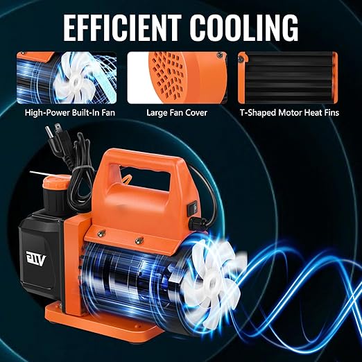 4.5 CFM AC Vacuum Pump and Gauge Set,for Mini Split/HVAC/Auto Systems,Manifold Gauge Kit Compatible with R134a R12 R22 R502,Includes R134a Can Tap,R410a Adapters