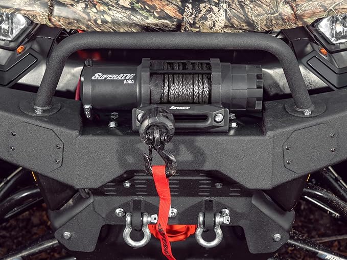 SuperATV 50 ft. Synthetic Winch Rope Replacement - for 4500, 5000, or 6000 lb. Winch - Black