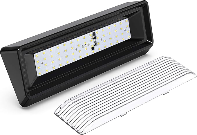 Leisure LED RV Exterior Porch Utility Light XL 12v 650 Lumen Lighting Fixture. Replacement Lighting for RVs, Trailers, Campers, 5th Wheels Black Base Clear Lens (Black, 1-Pack)