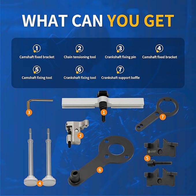 Engine Timing Locking Tool Kit Compatible with BMW V8 N63 S63(No Valve Lift) N65 N74 X5 X6 Drive 750I 760I, Camshaft Cam Alignment Timing Tool