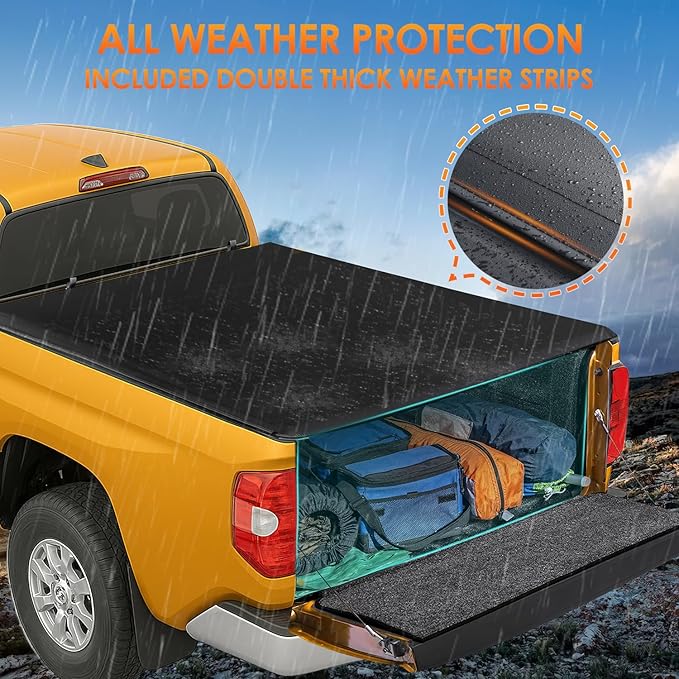 Nilight Soft Roll-Up Tonneau Cover Compatible with Toyota Tundra 2007 2008 2009 2010 2011 2012 2013 2014 2015 2016 2017 2018 2019 2020 2021– 5.5ft Truck Bed Cover