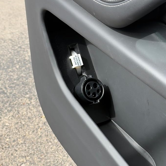 Door Dock for Tesla/J1772 Adapter for Tesla Model X and Charger Locking Ring Bundle (White)