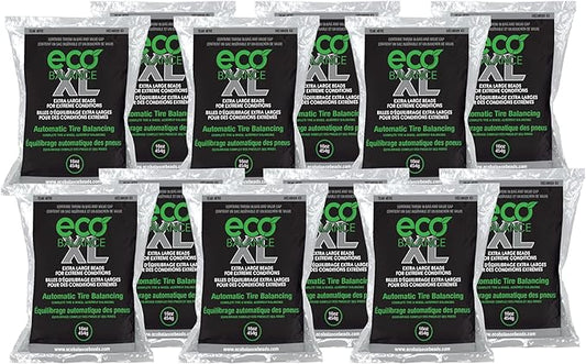 ECO Balance 16-ECOXL12 ECO XL Extreme Condition Tire/Wheel Balancing Beads - Off-Road Vehicles, Light Duty Truck Tires, (12) 16oz Balance Bead Bags, (12) Valve Caps