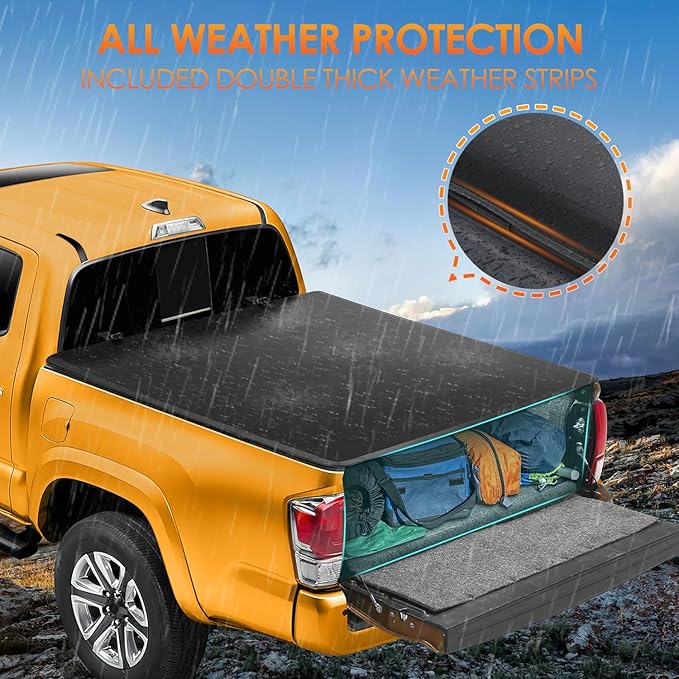 Nilight Soft Tri-fold Truck Bed Tonneau Cover Fits for Toyota Tacoma 2016 2017 2018 2019 2020 2021 2022 2023-5ft