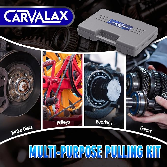 Gear Puller Set, 2T 5T and 5T Wide-Spread - Heavy Duty CR-V Steel 2 & 3 Reversible Jaw Bearing/Pulley Puller – Professional Automotive & Industrial Tool Kit for Mechanics, DIYers