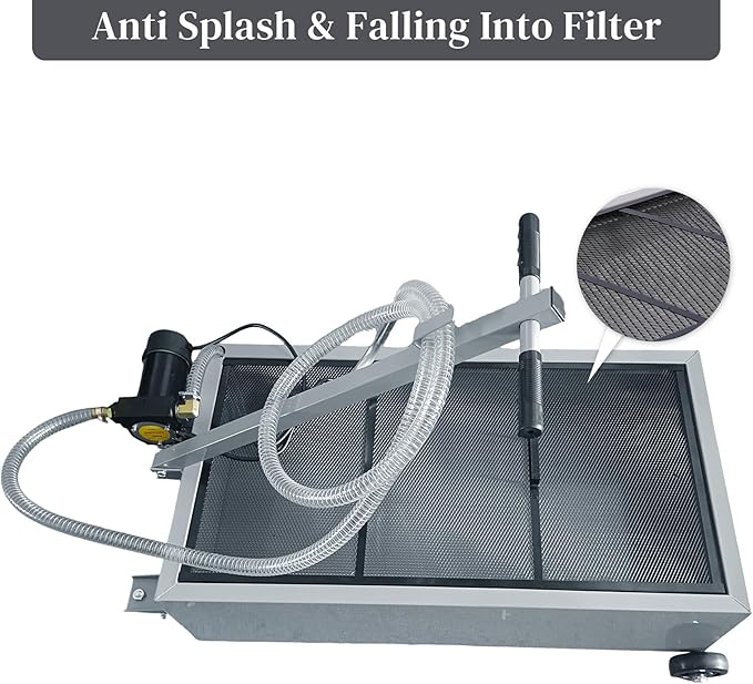 20 Gallon Oil Drain Pan, Low Profile Oil Pans for Changing Oil, w/Electric Pump, T-Handle and J-Hook Makes Drain Easier, Ideal for Car, Truck, Gray