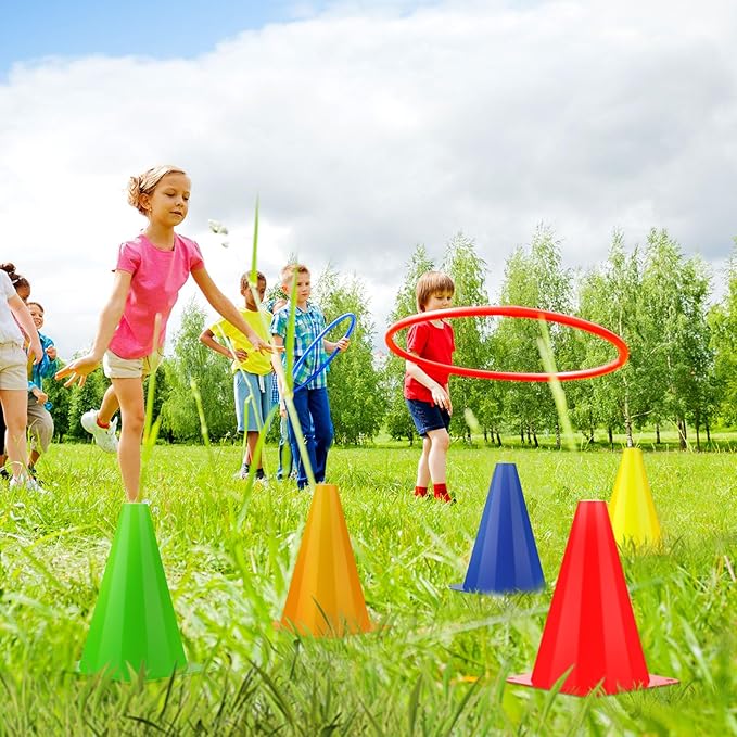 30 Pieces 9 Inch Traffic Cones Plastic Sport Agility Training Safety Cones Soccer Practice Equipment for Basketball Football Drills Exercise, Outdoor Activity and Events