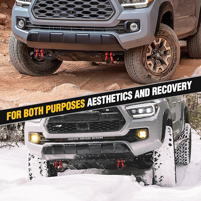 Nilight 2 Pack Demon Front Tow Hook Mounting Bracket Compatible with 2009-2013 2014 2015 2016 2017 2018 2019 2020 2021 2022 2023 Toyota Tacoma (Not Include D-Ring Shackle), Bracket Replacement