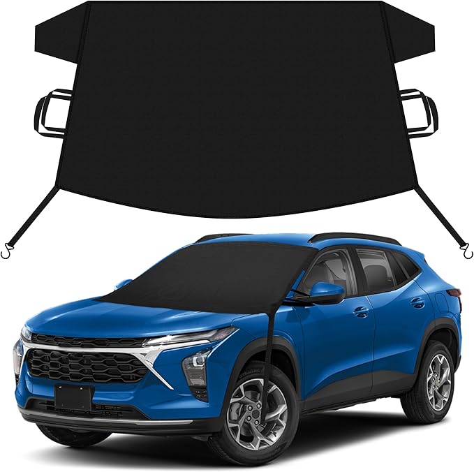 EcoNour Car Snow Cover Compatible for Chevrolet Trax | Windshield Cover for Ice and Snow with S-Hook Straps | Heavy-Duty 600D Oxford Winter Car Cover, Waterproof & Anti-Slip