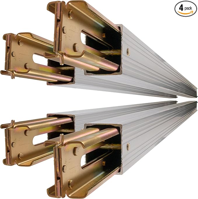 US Cargo Control E Track Load Bars 86"-97" (4-Pack), 2,200 LBS Working Load Limit, Adjustable Aluminum Load Bars for Semi Trailers & Box Trucks, Shoring Beam or Decking Beam with Thumb Release