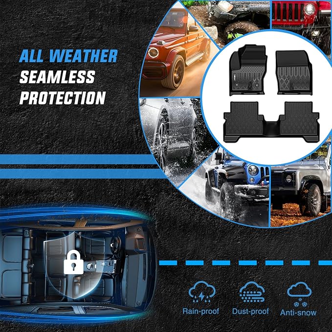 Nilight TPE Floor Mats for Ford Escape 2013-2019 / Ford C-Max 2013 2014 2015 2016 2017 2018 All Weather Custom Fit Heavy Duty Floor Liners