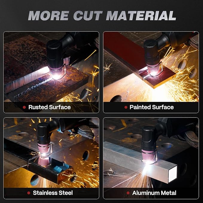 ARCCAPTAIN 55A Plasma Cutter, Non-Touch Pilot Arc High-Frequency Plasma Cutting Machine, 120/240V Dual Voltage IGBT Inverter, 1/2" Clean Cut, 2T/4T, for Beginners DIY