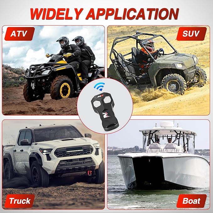 Nilight 3500 lbs ATV Winch 12V Electric Winches With Synthetic Winch Rope Wireless Remote Wired Switch Fairlead Mounting Plate Portable Waterproof Winch for Towing ATV UTV Trailer Truck Jeep Offroad